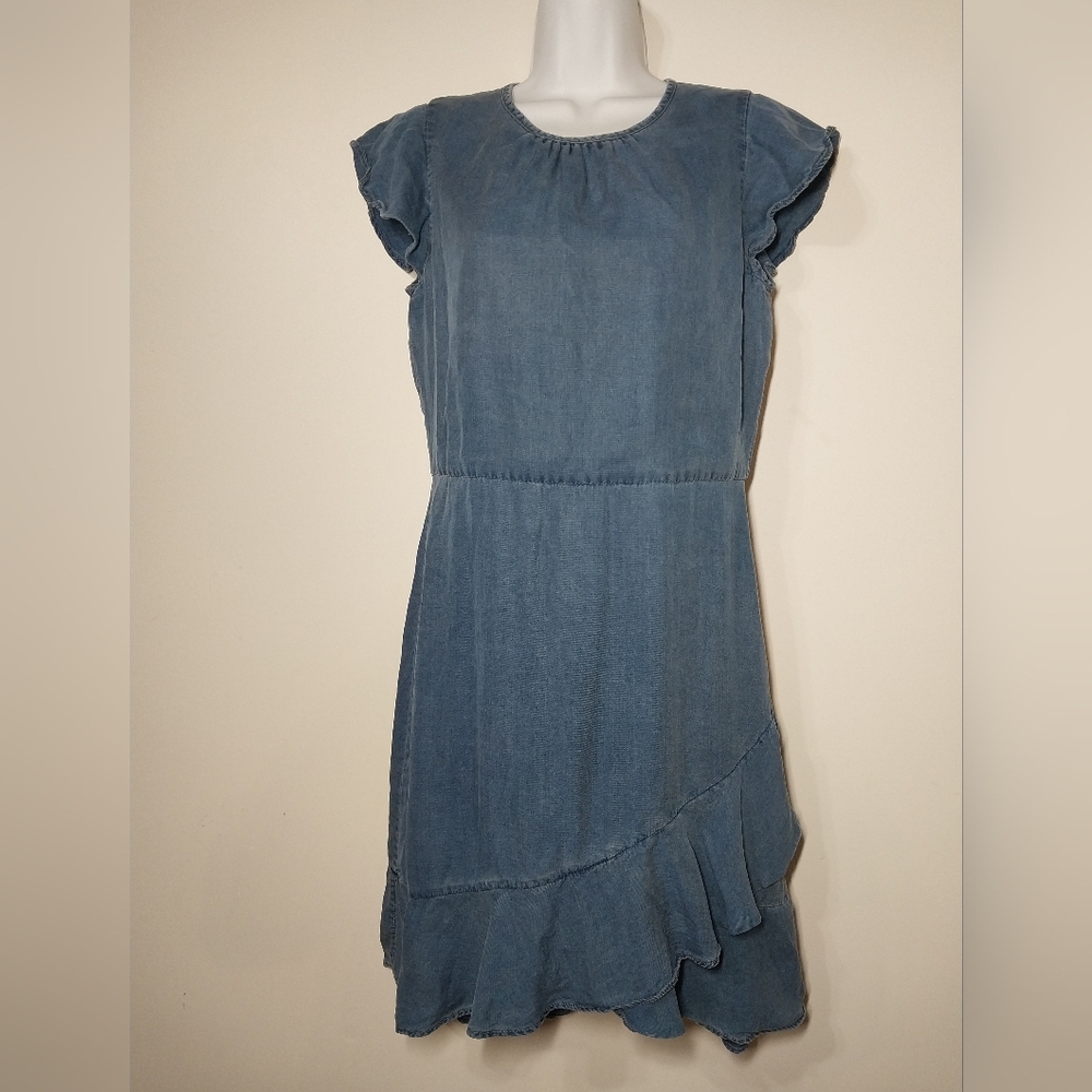 Banana Republic Denim Zippered High-Low Dress Size 6